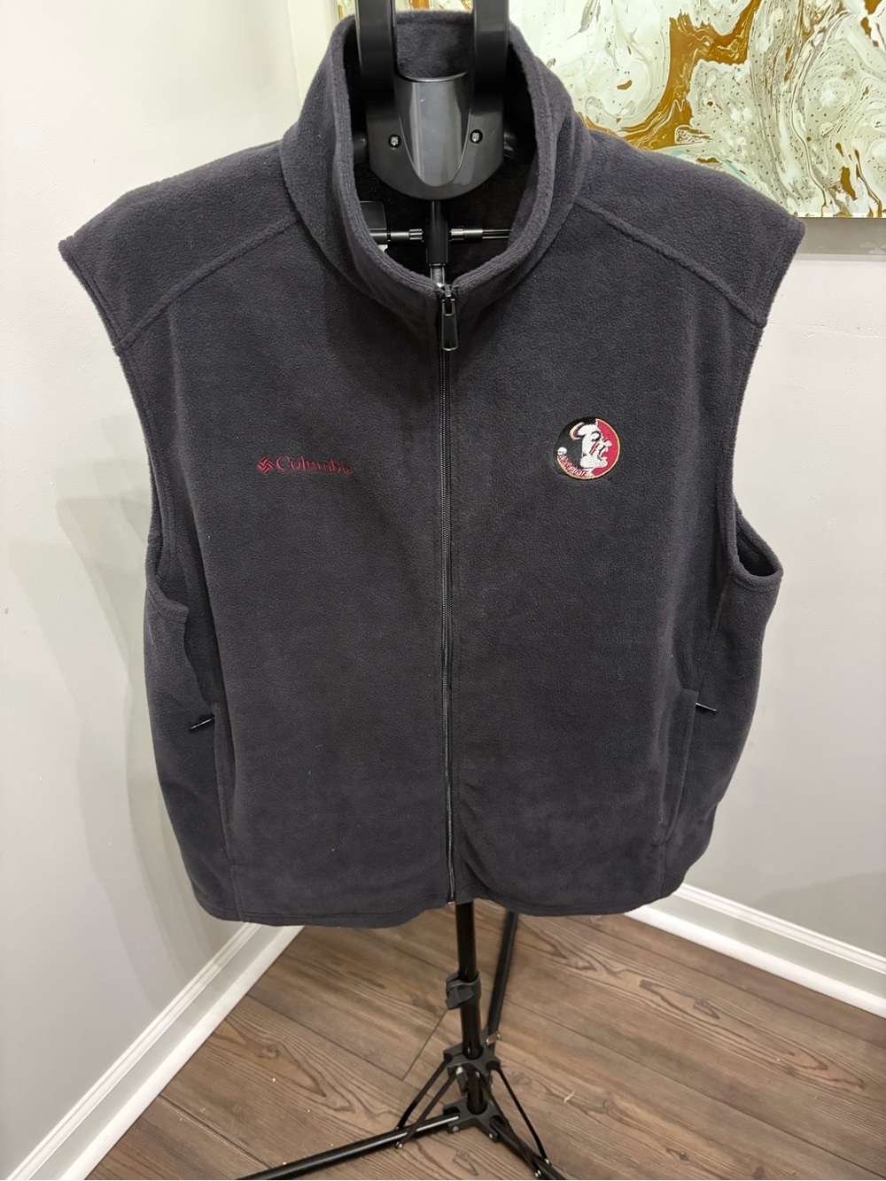 Columbia Florida State Black Fleece Vest with Embroidered Logo